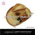 women's straw crochet cowboy hat with flower